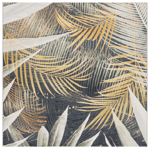 Safavieh Barbados 500 6'-6" x 6'-6" Rug in Black Green / Gold