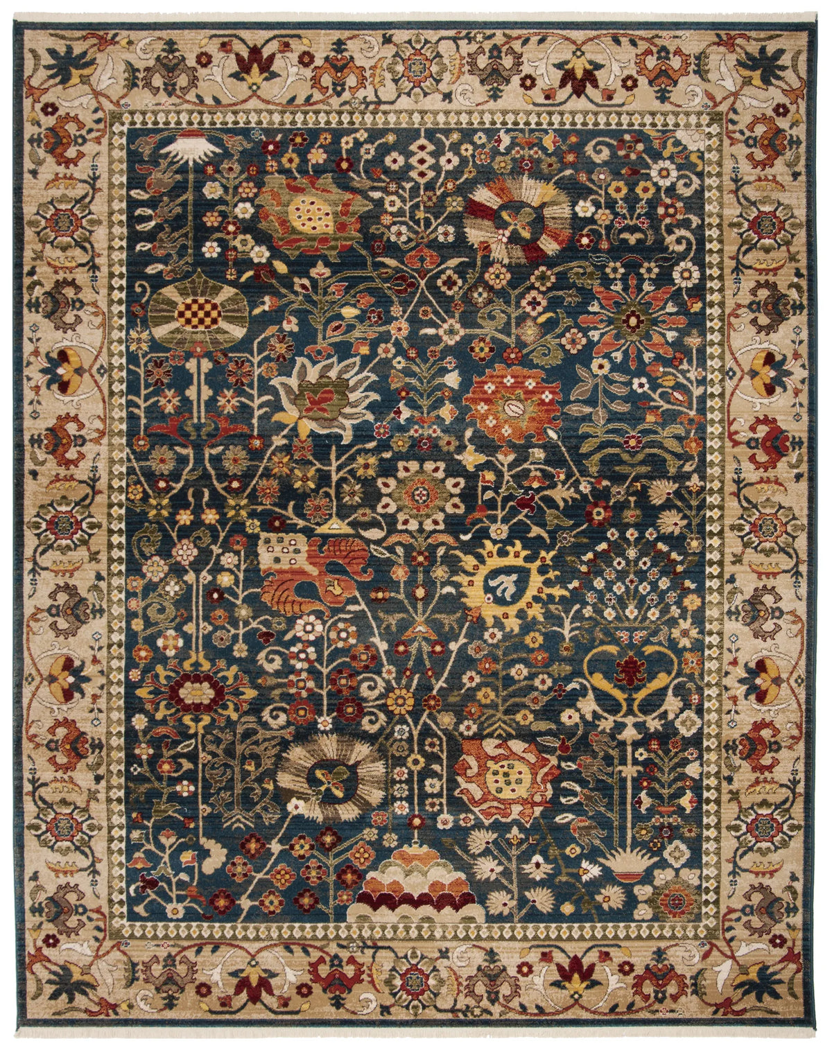 Safavieh Kashan 10'-0" x 14'-0" Rug in Blue / Tan
