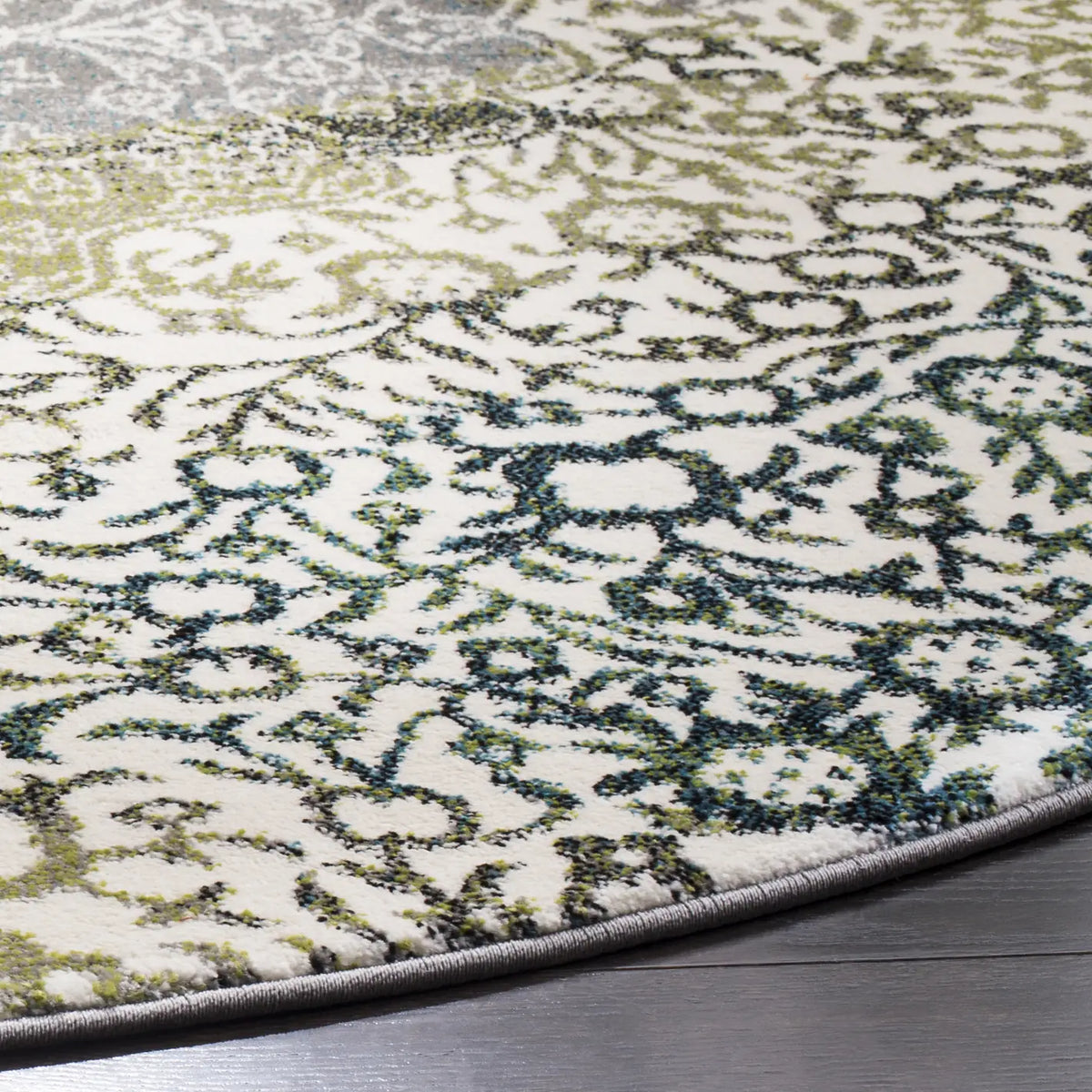 Safavieh Watercolor 6'-7" x 6'-7" Rug in Ivory / Peacock Blue
