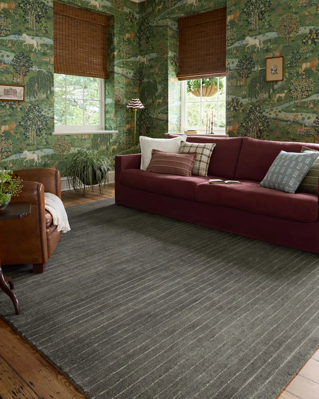Chris Loves Julia x Loloi Henry HEY-01 Charcoal / Ivory Rug - room scene 3