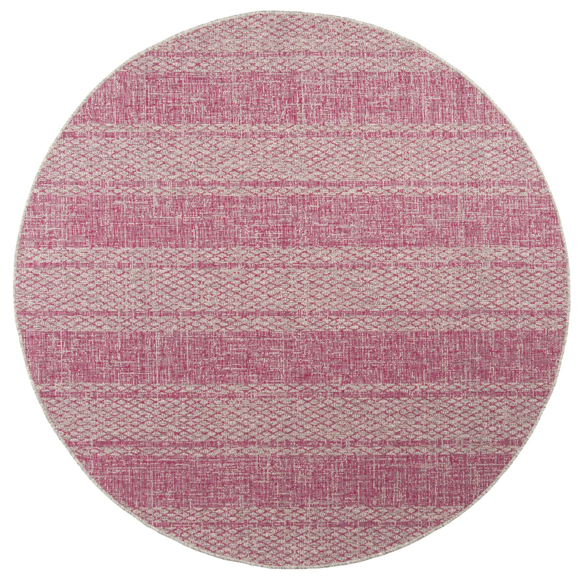 Safavieh Courtyard 6'-7" x 6'-7" Rug in Light Grey / Fuchsia