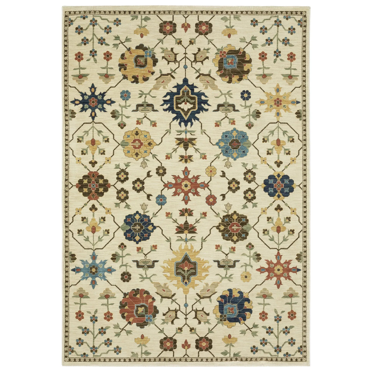 Oriental Weavers Sphinx Francesca Fr02M Ivory/ Multi Rug - main flat