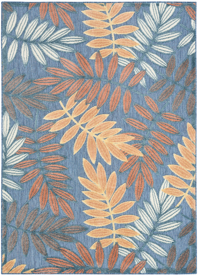 Nourison Aloha ALH18 Machine Made Blue, Rose Rug