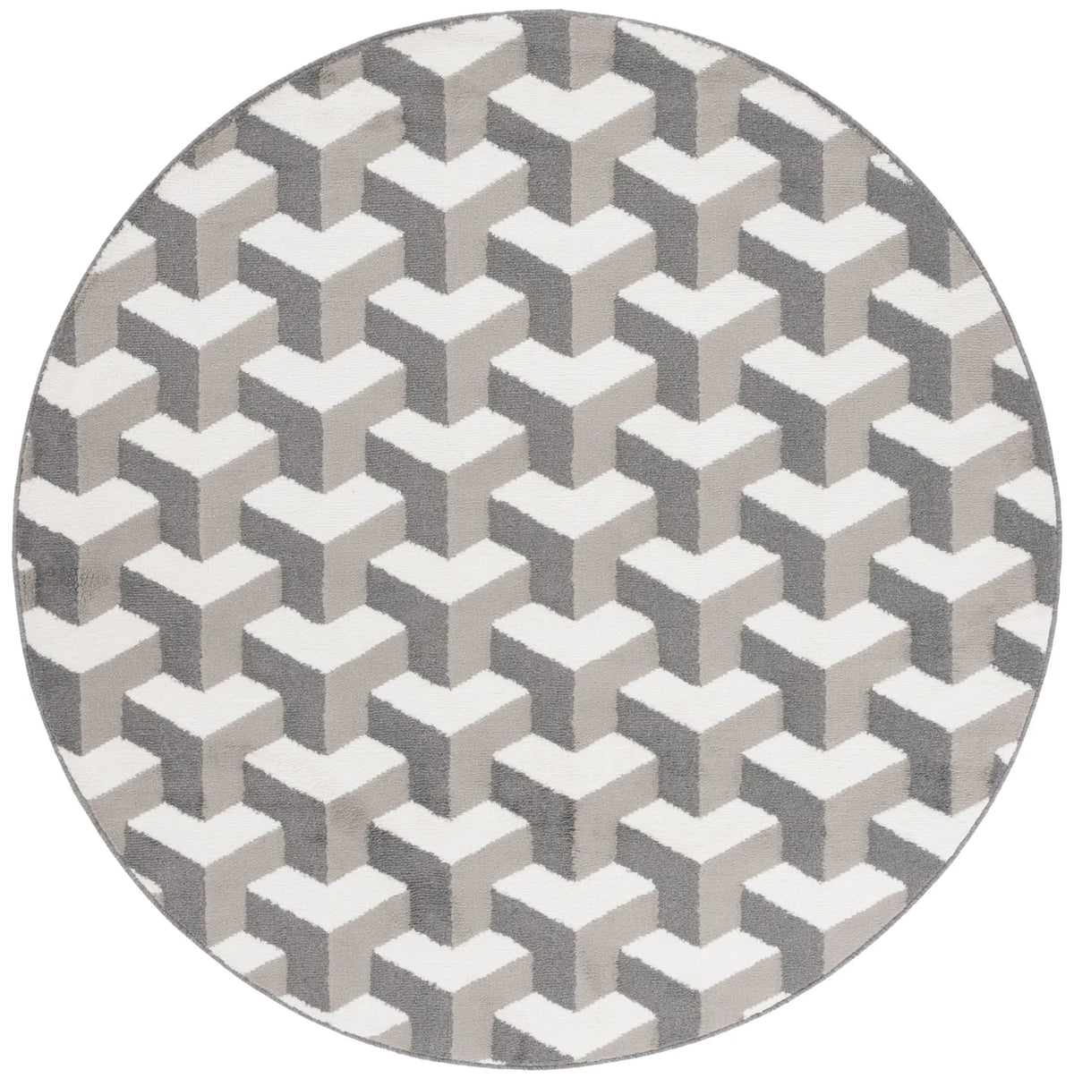 Safavieh Pyramid 6'-7" x 6'-7" Rug in Grey / Ivory