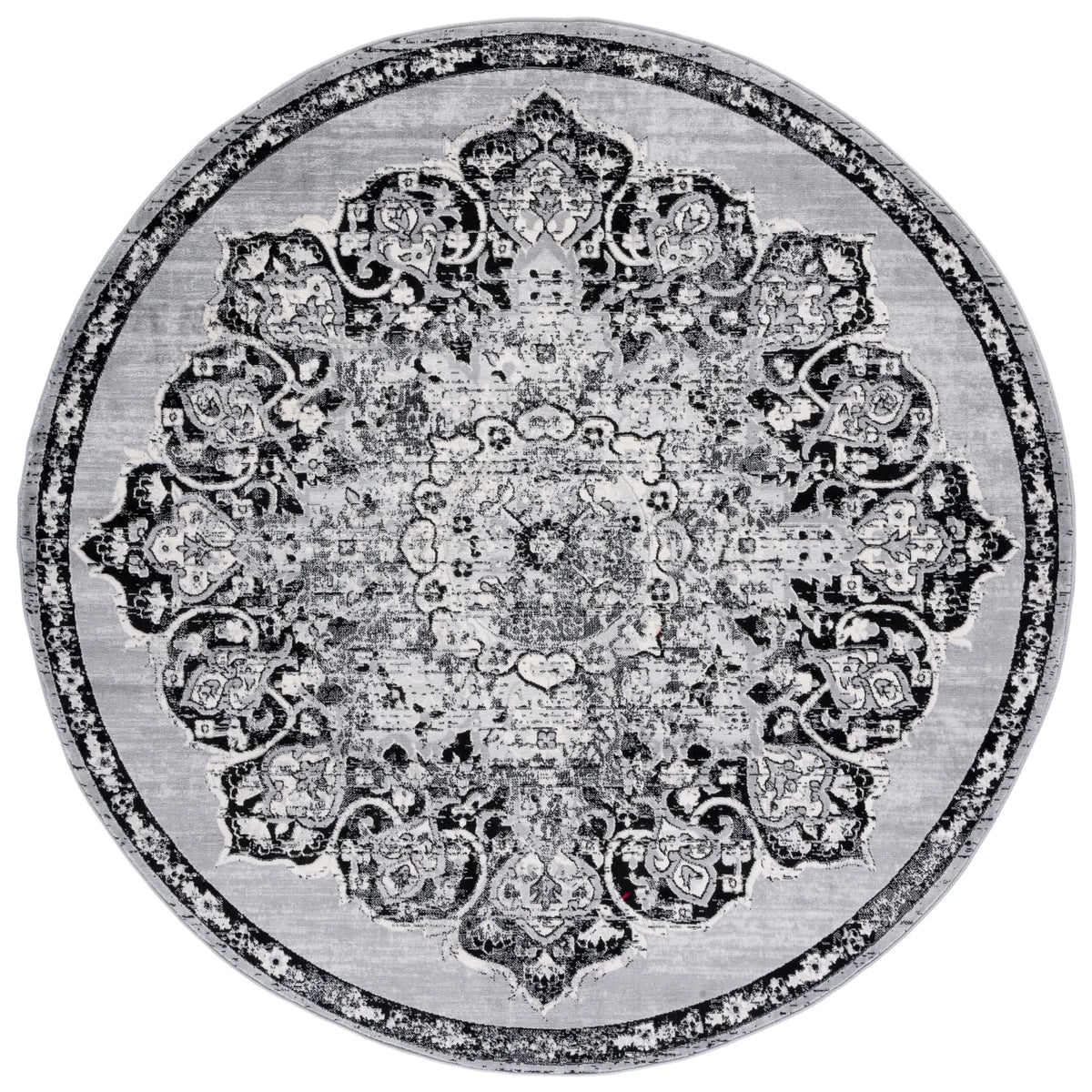 Safavieh Brentwood 6'-7" x 6'-7" Rug in Grey / Black