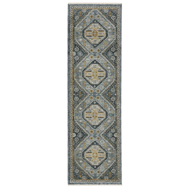 Oriental Weavers Sphinx Aberdeen 7150B Blue/ Gold Rugs - runner