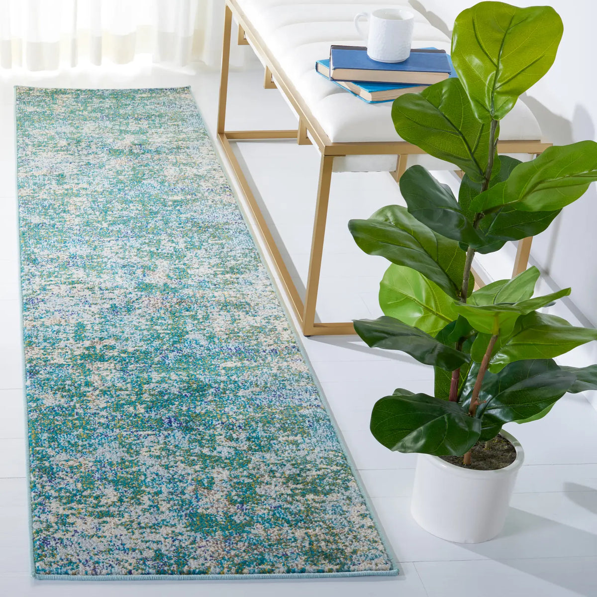Safavieh Madison 2'-2" x 10'-0" Rug in Green / Turquoise