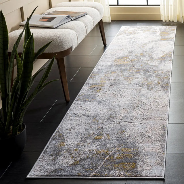 Safavieh Palma 2'-2" x 9'-0" Rug in Grey / Gold