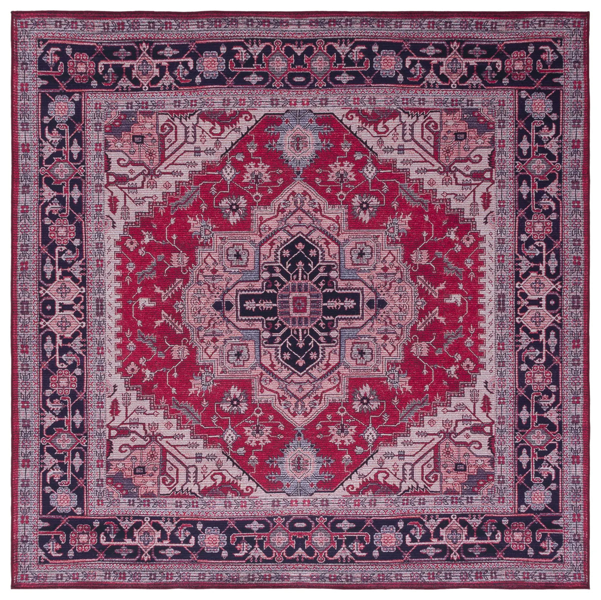 Safavieh Tucson 6'-0" x 6'-0" Rug in Red / Navy