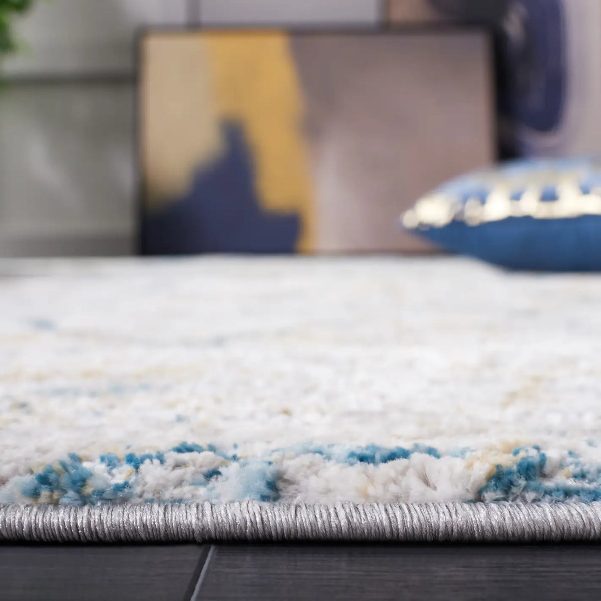 Safavieh Meadow 500 4'-0" x 6'-0" Rug in Grey / Blue Gold