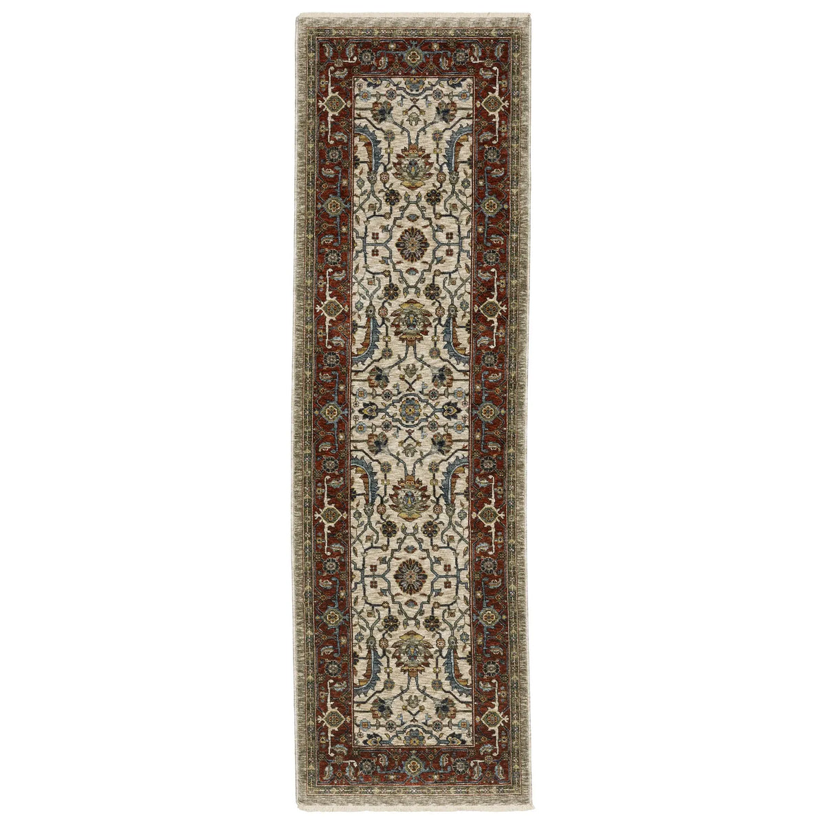 Oriental Weavers Sphinx Aberdeen 144D1 Ivory/ Red Rugs - runner