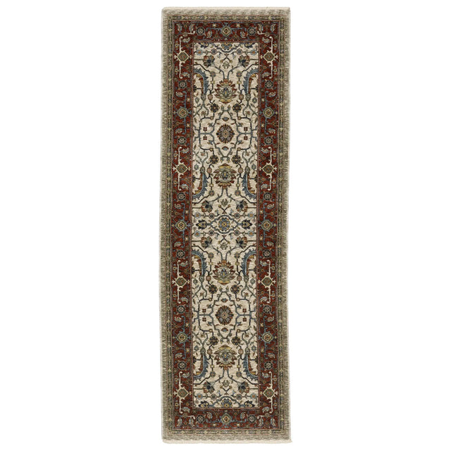 Oriental Weavers Sphinx Aberdeen 144D1 Ivory/ Red Rugs - runner