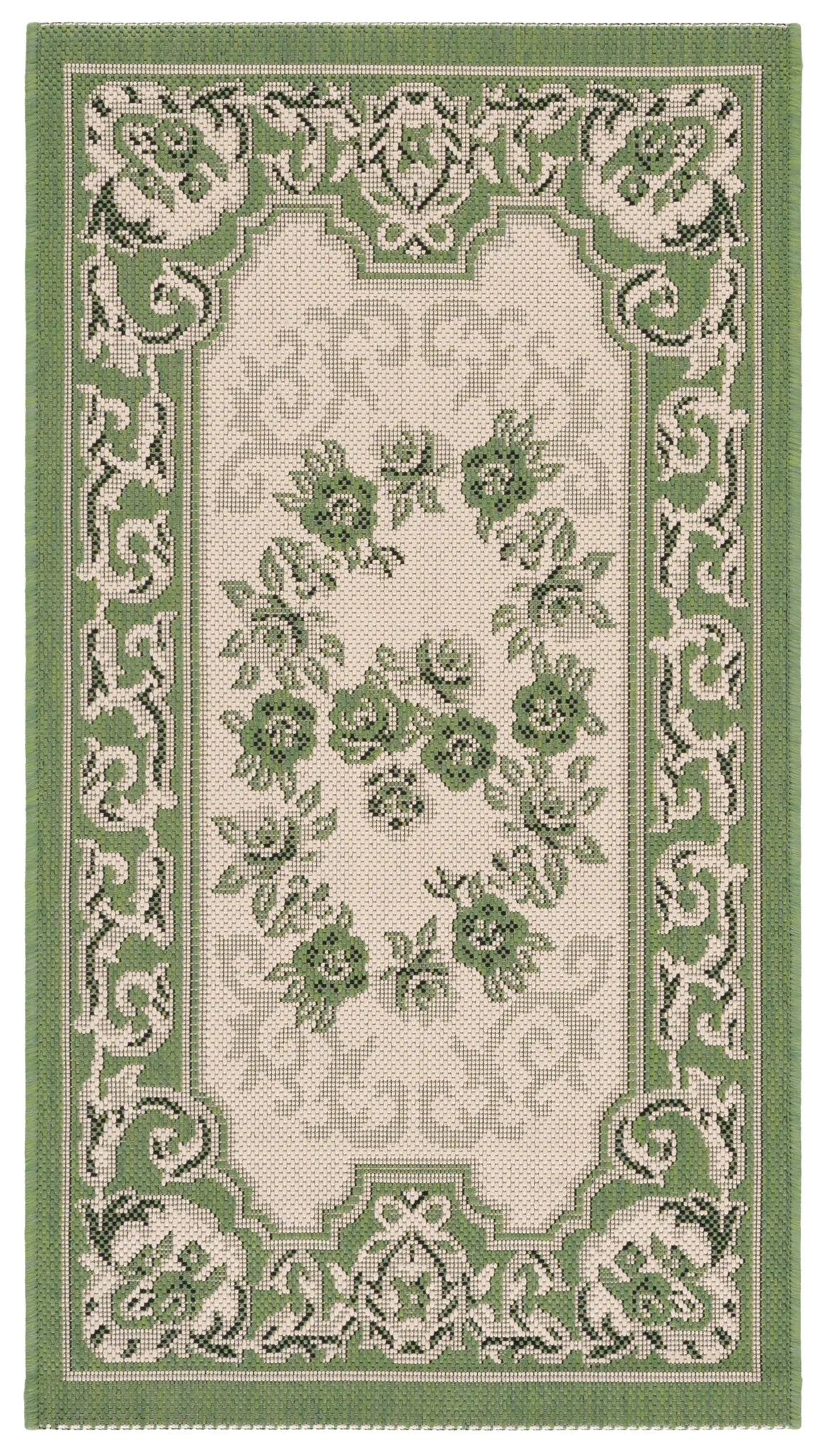 Safavieh Courtyard 2'-0" x 3'-7" Rug in Cream / Green