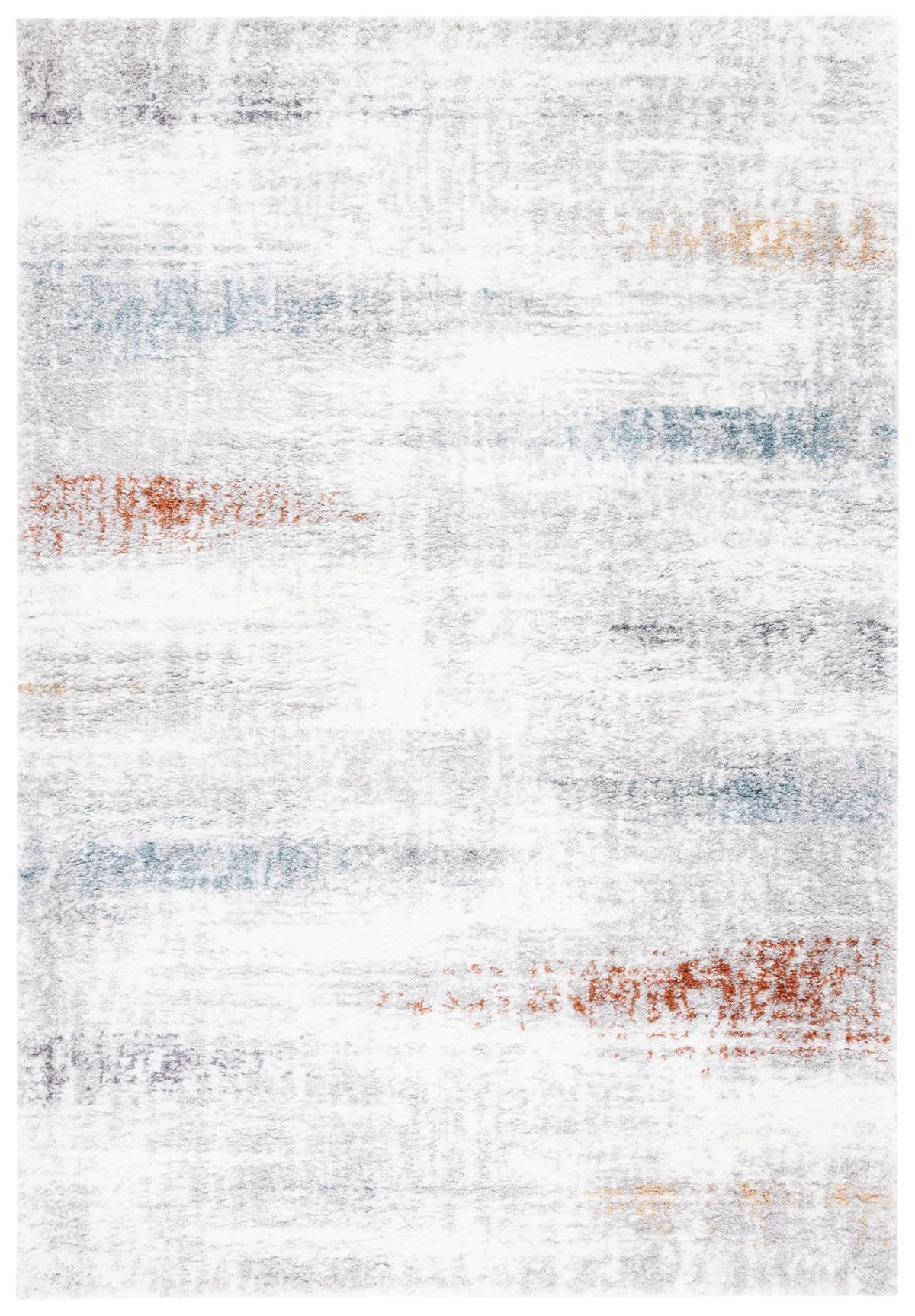 Safavieh Berber Shag 4'-5" x 6'-5" Rug in Blue Rust / Ivory
