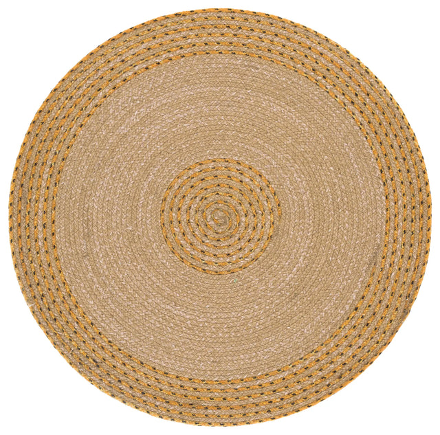 Safavieh Braided 3'-0" x 3'-0" Rug in Natural / Gold
