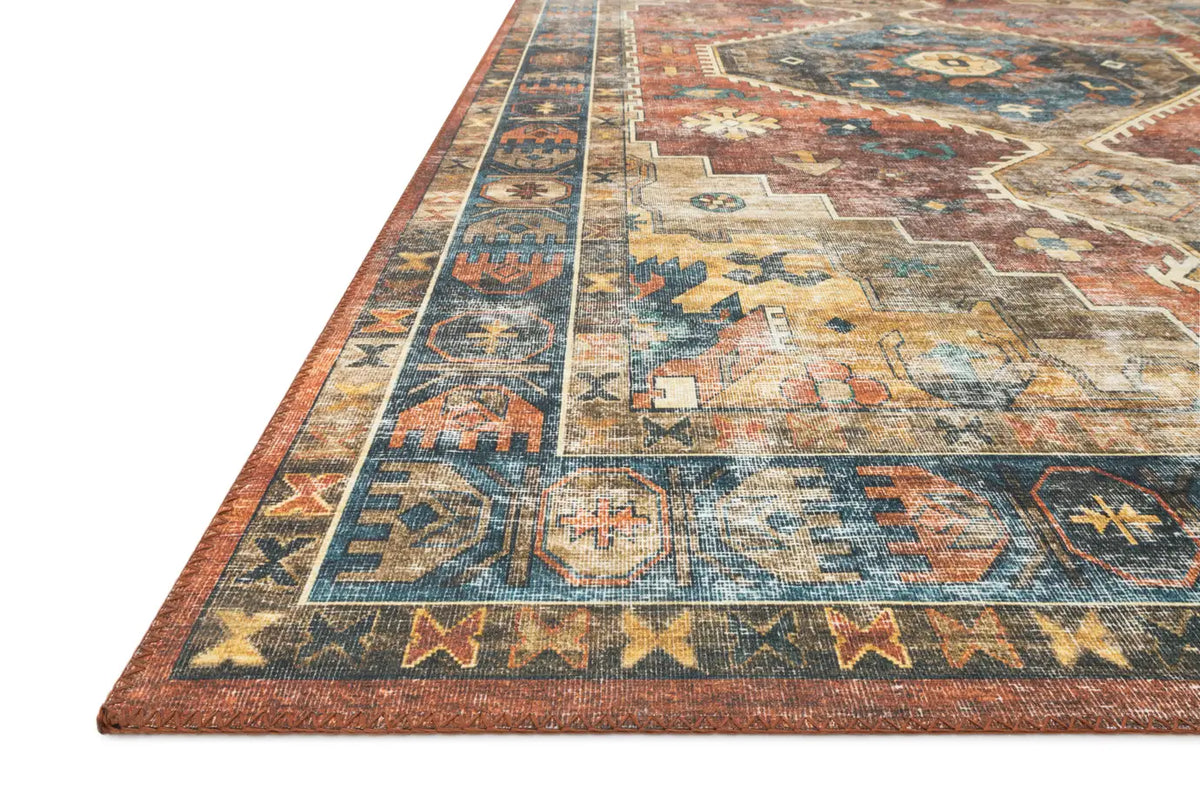 Loloi Skye Sky-11 Rust/Blue Rugs - rug corner