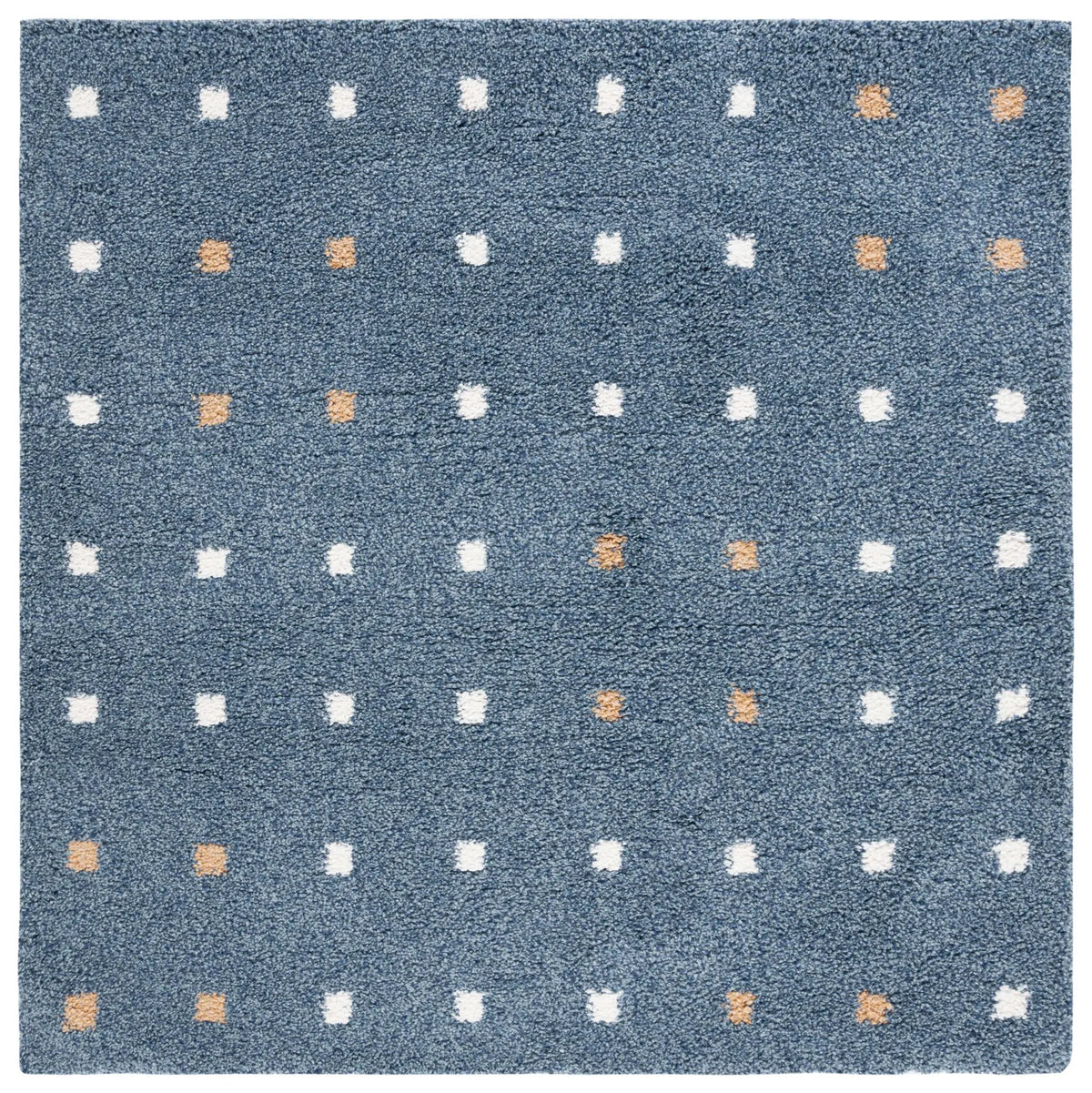 Safavieh Calico Shag 6'-7" x 6'-7" Rug in Blue / Ivory