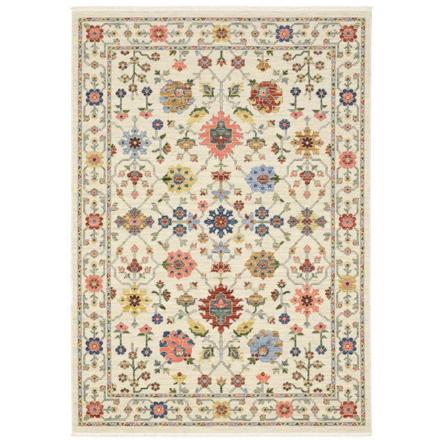 Oriental Weavers Lucca 093W1 Ivory/ Multi Rug - main flat