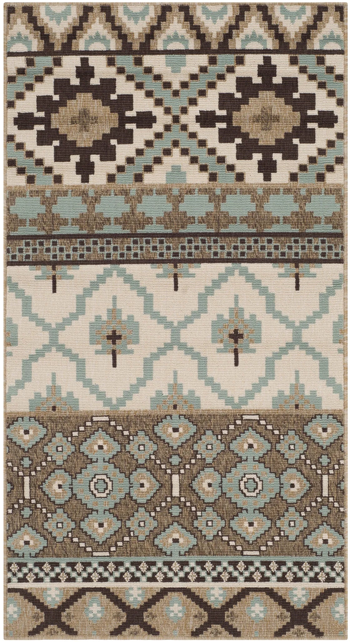 Safavieh Veranda 2'-7" x 5'-0" Rug in Creme / Brown