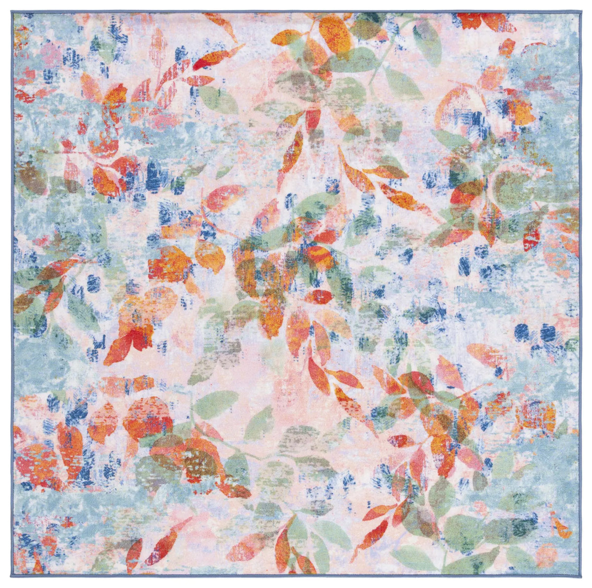 Safavieh Paint Brush 6'-7" x 6'-7" Rug in Blush Pink / Green