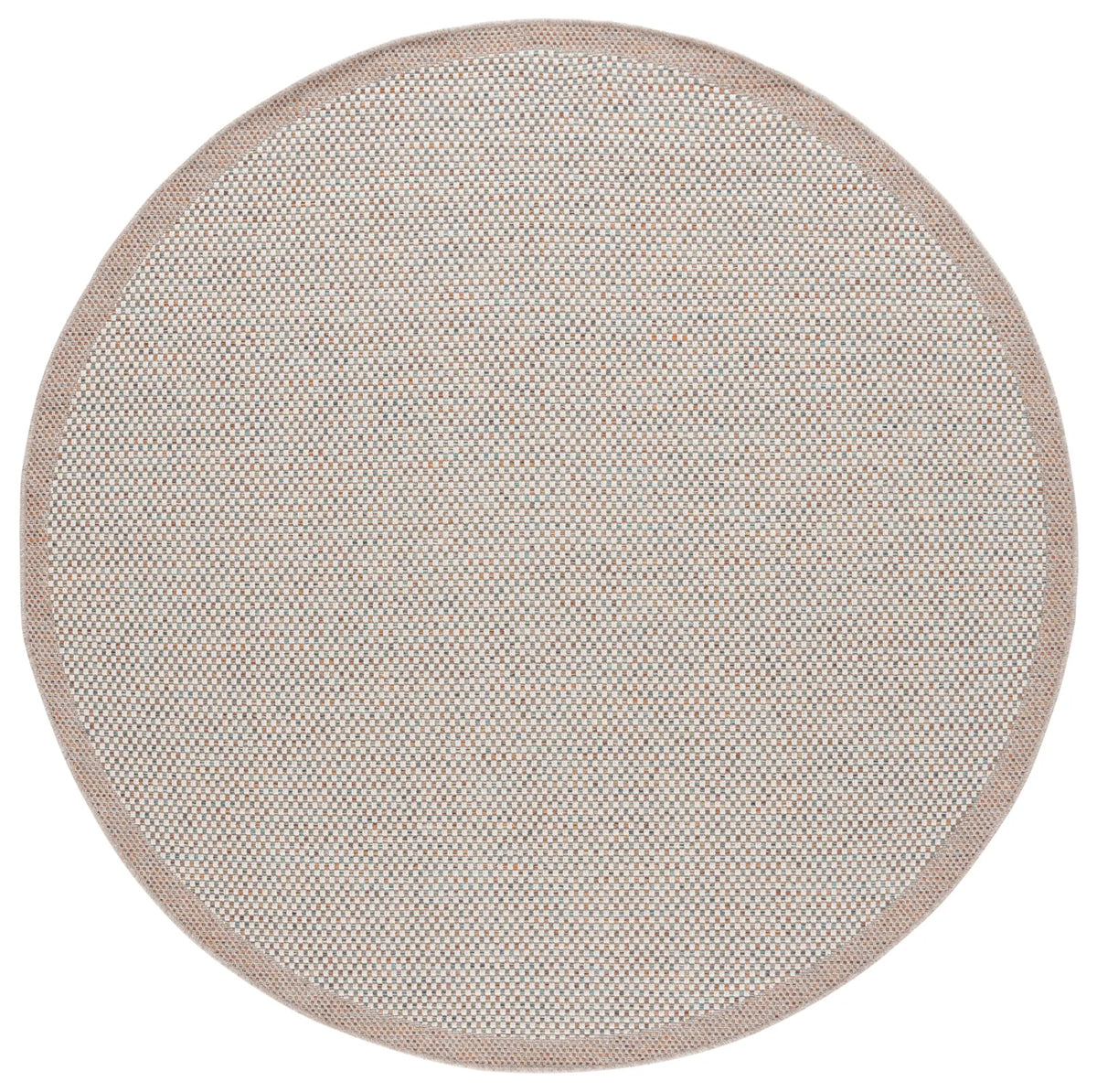 Safavieh Sisal All-Weather 6'-7" x 6'-7" Rug in Ivory / Aqua Orange