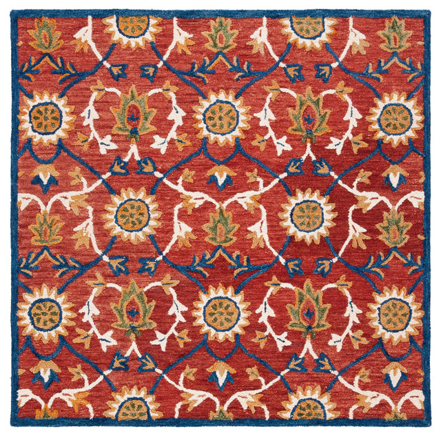 Safavieh Blossom 6'-0" x 6'-0" Rug in Rust / Blue