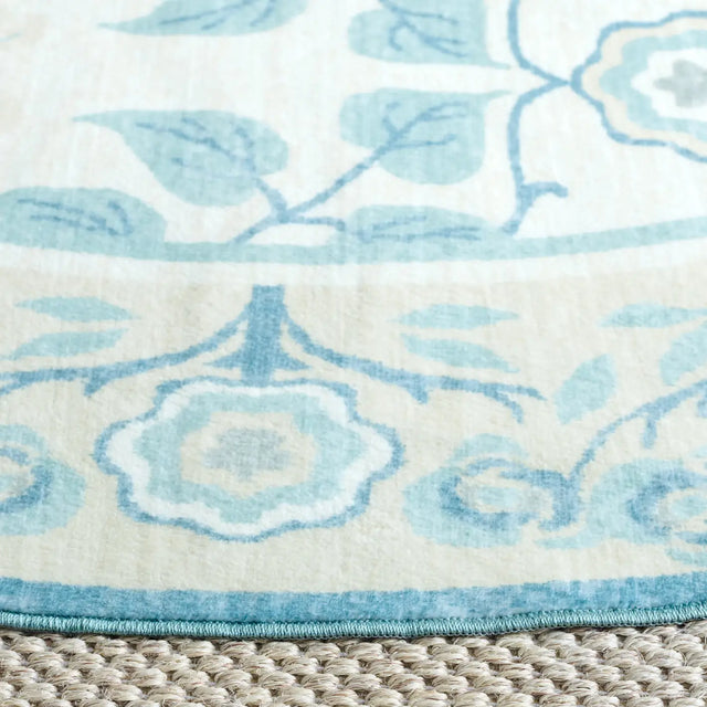 Safavieh Martha Stewart Washable 6'-0" x 6'-0" Rug in Ivory / Light Blue