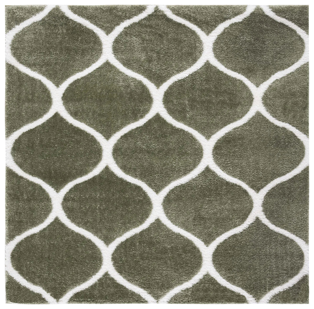 Safavieh Tahoe Shag 6'-7" x 6'-7" Rug in Sage / White