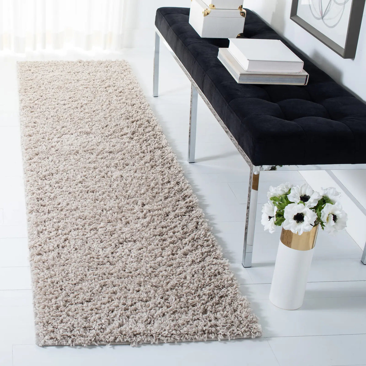 Safavieh Venus Shag 500 2'-2" x 10'-0" Rug in Taupe