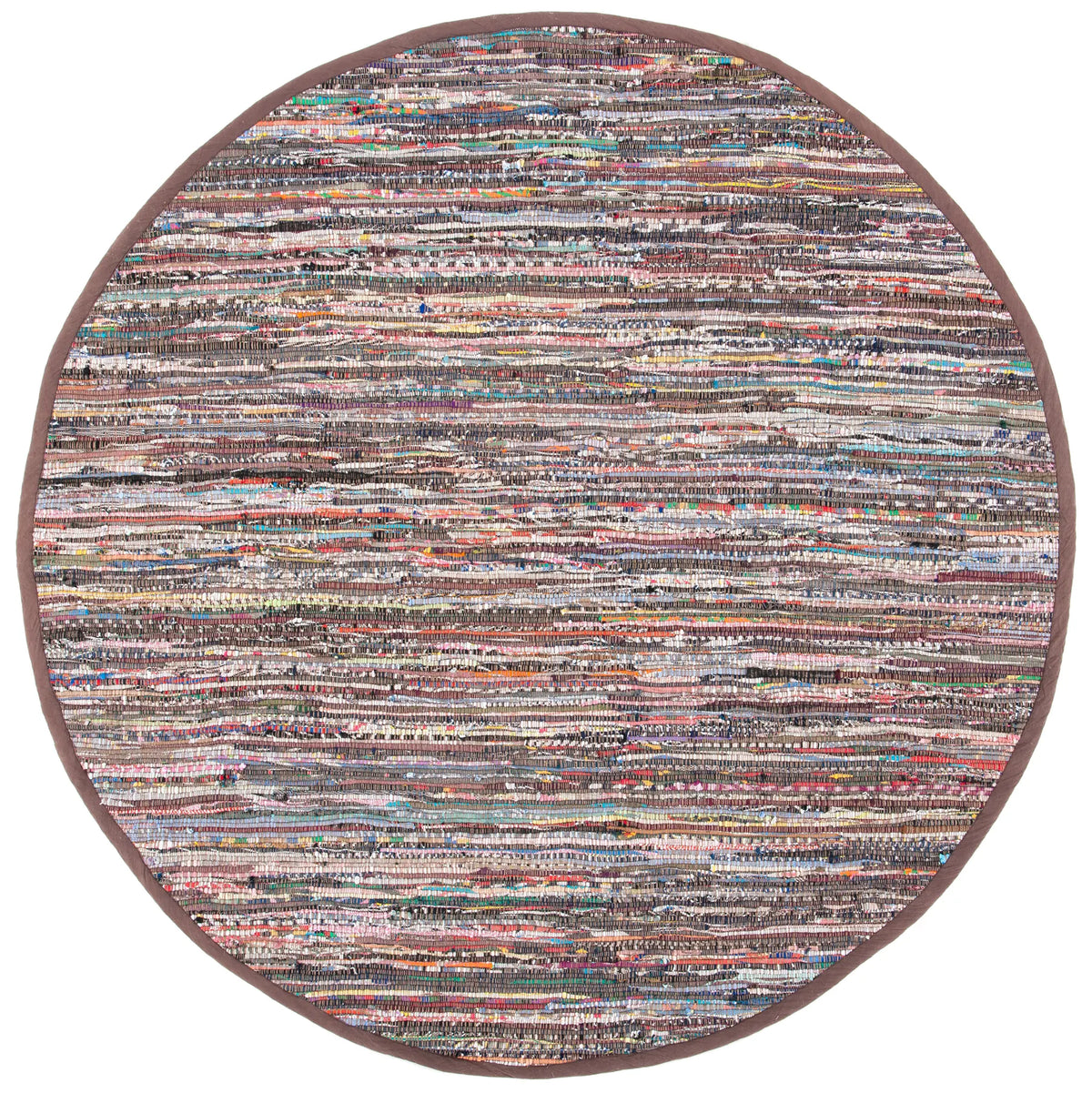 Safavieh Rag Rug 6'-0" x 6'-0" Rug in Rust / Multi