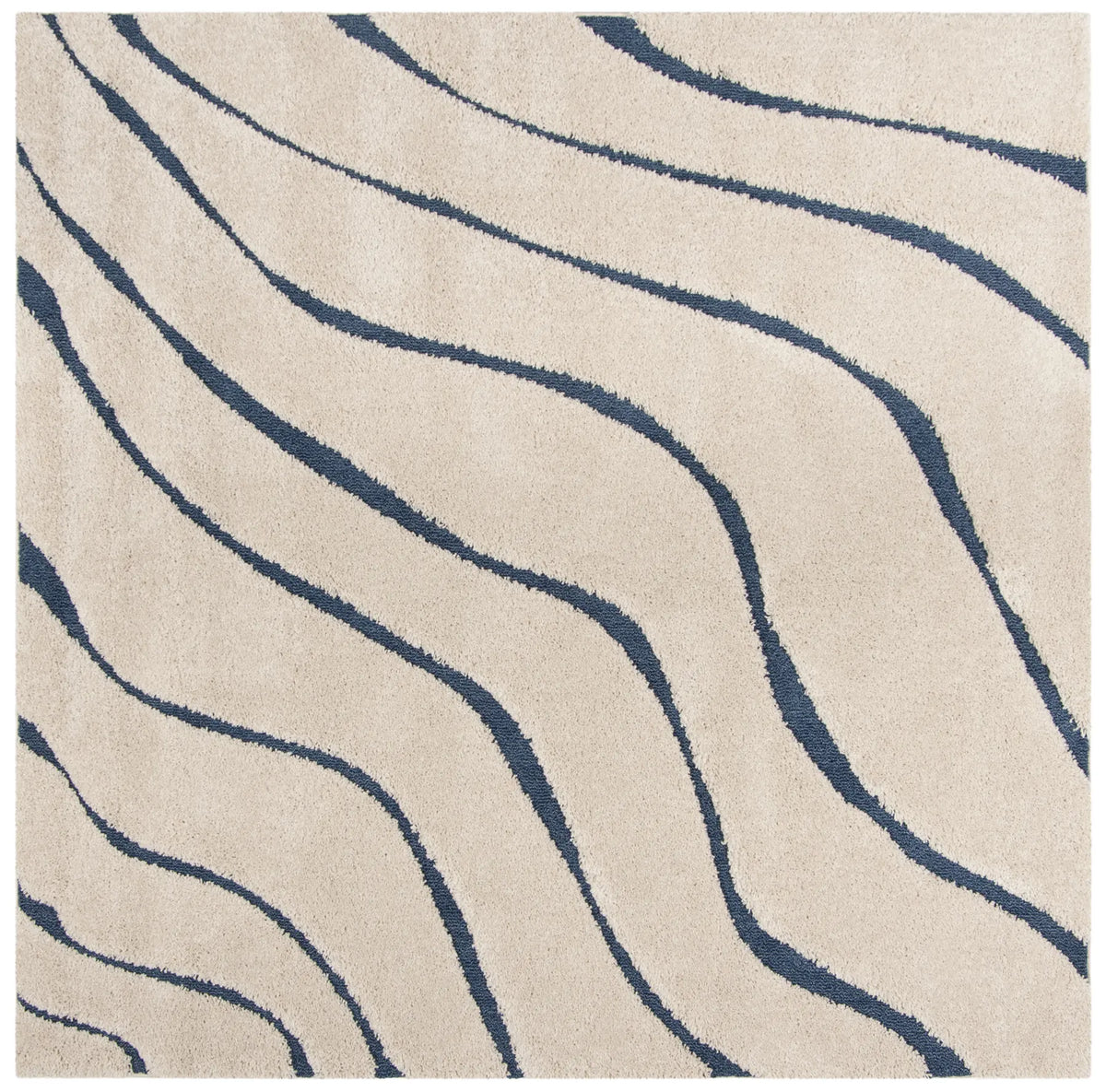 Safavieh Florida Shag 6'-7" x 6'-7" Rug in Cream / Blue