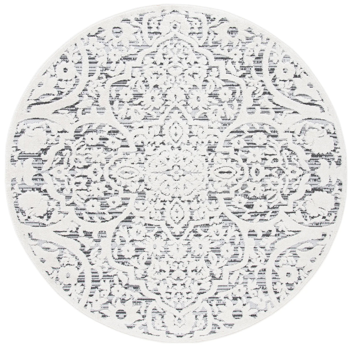 Safavieh Cabana 6'-7" x 6'-7" Rug in Ivory / Grey