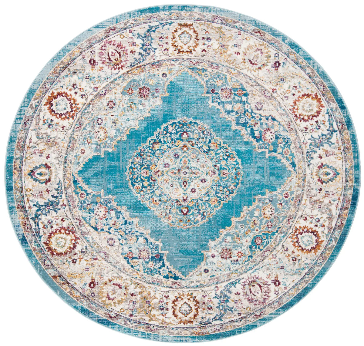 Safavieh Aria 6'-5" x 6'-5" Rug in Ivory / Navy