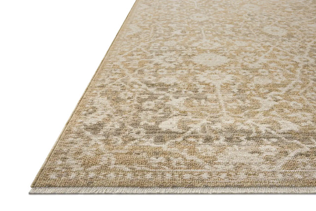 Loloi Elora ELR-06 Traditional Power Loomed Gold Natural Rug - rug corner