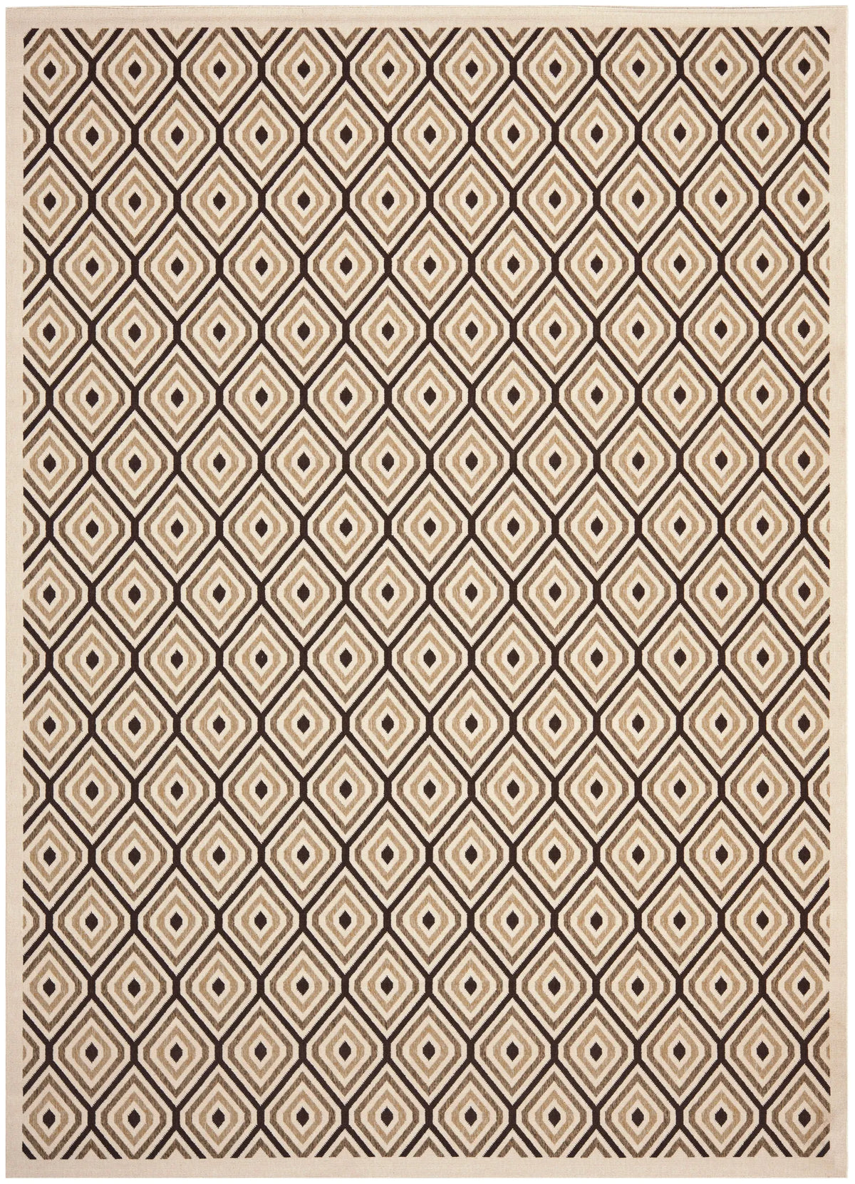 Safavieh Veranda 6'-7" x 9'-6" Rug in Cream / Chocolate