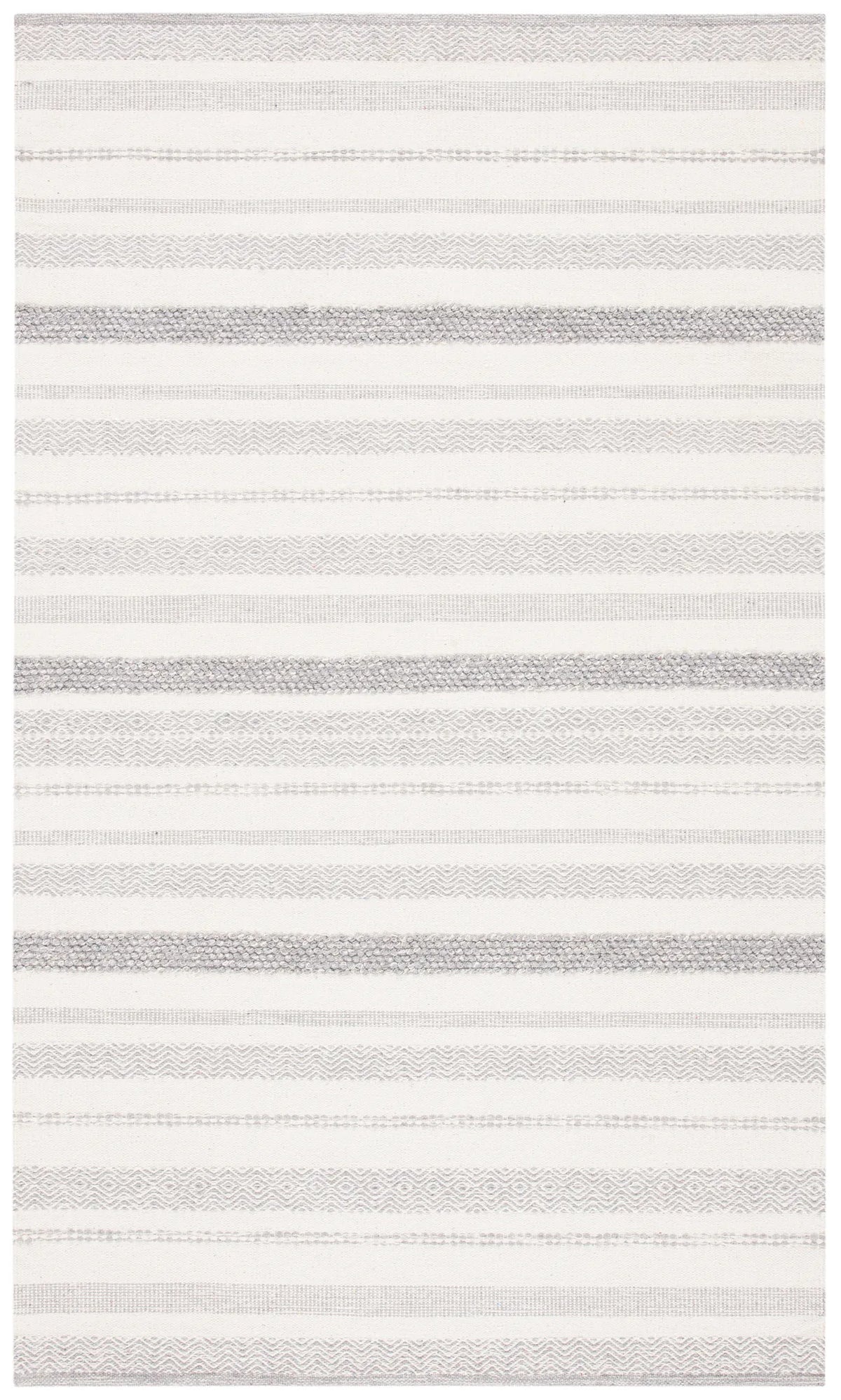 Safavieh Striped Kilim 4'-0" x 6'-0" Rug in Ivory / Grey