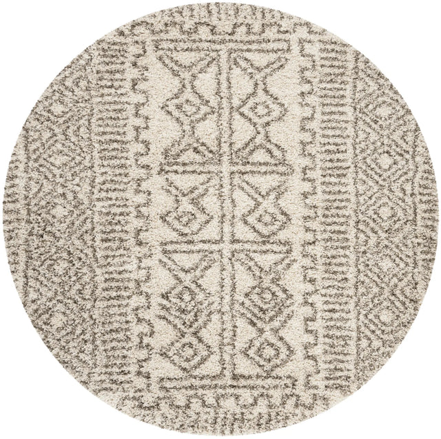 Safavieh Hudson Shag 5'-0" x 5'-0" Rug in Ivory / Grey
