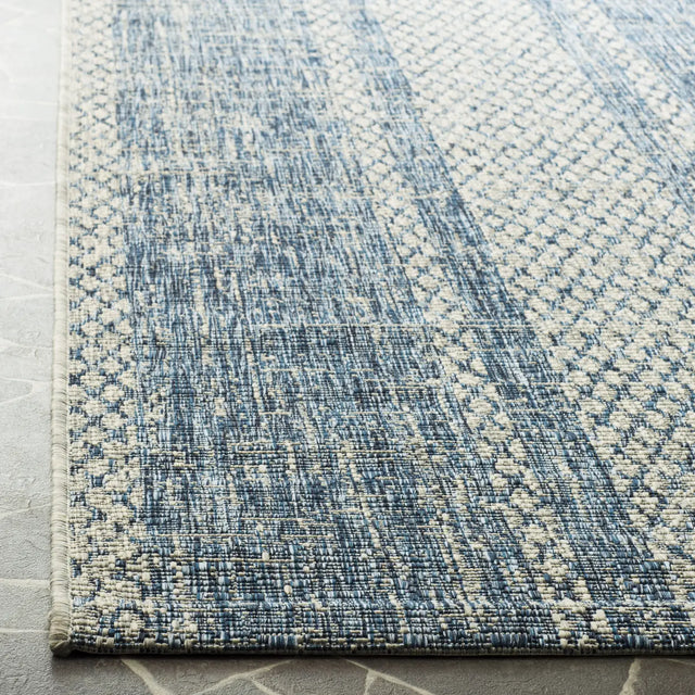Safavieh Courtyard 6'-7" x 9'-6" Rug in Light Grey / Blue