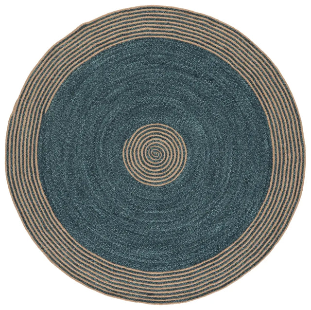 Safavieh Braided 5'-0" x 5'-0" Rug in Natural / Turquoise