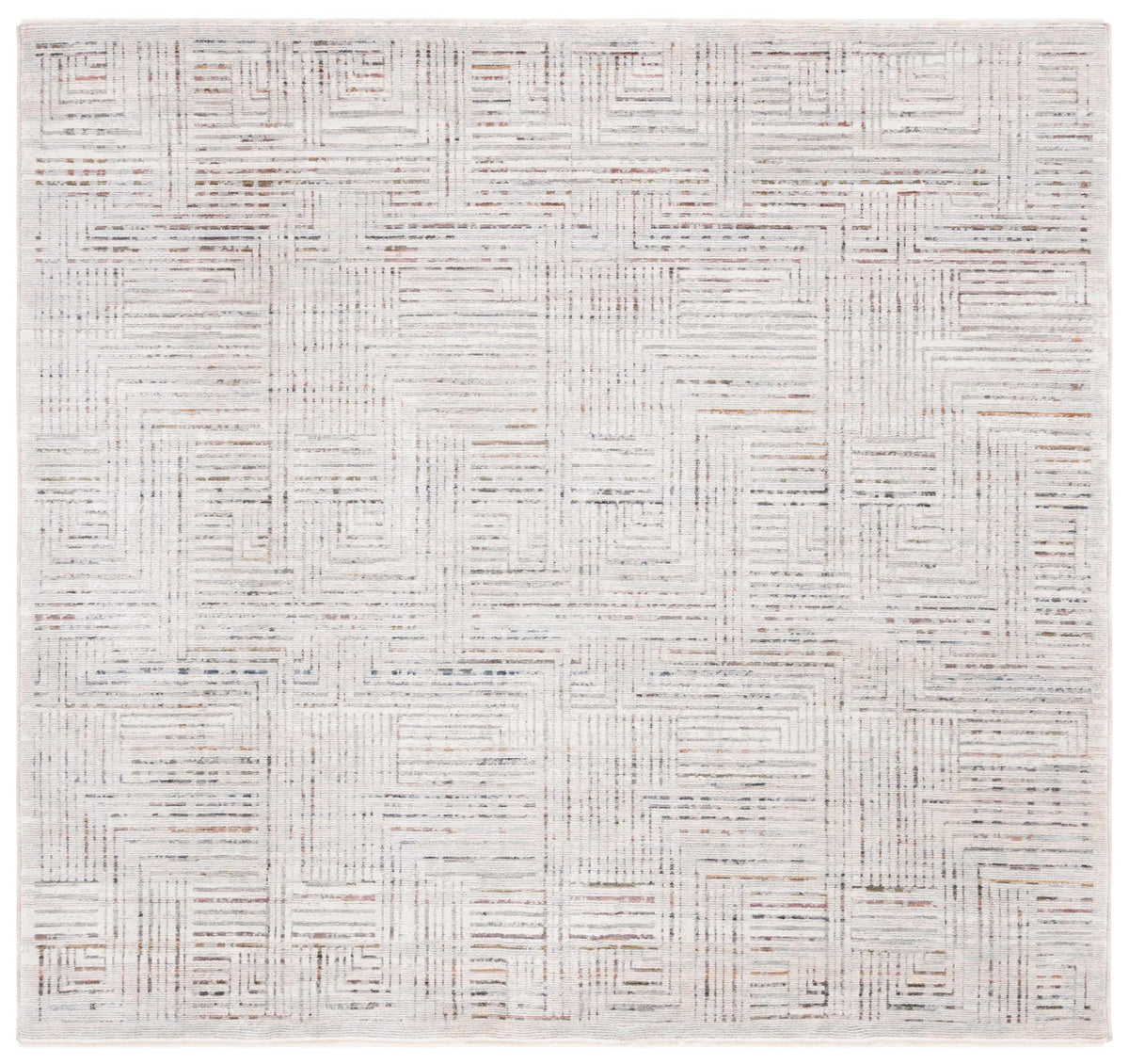 Safavieh Harlow 6'-3" x 6'-3" Rug in Ivory Grey / Rust