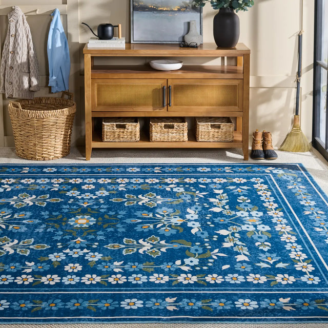 Safavieh Martha Stewart Washable 8'-0" x 10'-0" Rug in Dark Blue / Beige