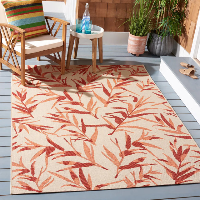 Safavieh Courtyard 5'-3" x 7'-7" Rug in Beige / Terracotta