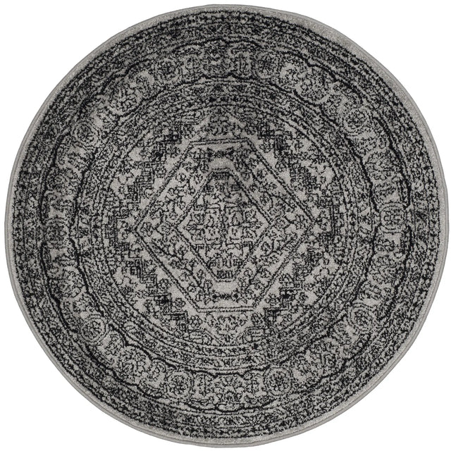 Safavieh Adirondack 4'-0" x 4'-0" Rug in Silver / Black