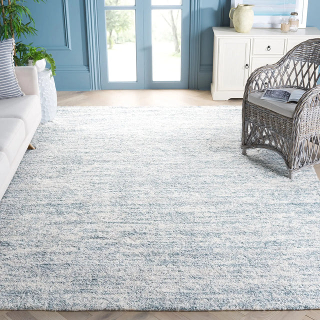 Safavieh Berber Shag 10'-0" x 14'-0" Rug in Ivory / Light Aqua
