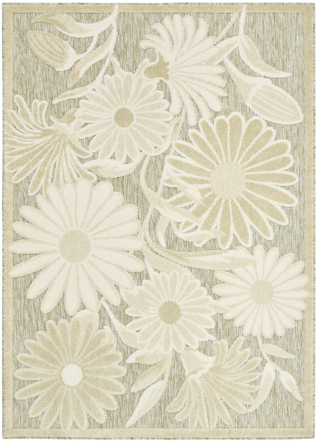 Nourison Aloha ALH33 Machine Made Ivory, Sage Rug