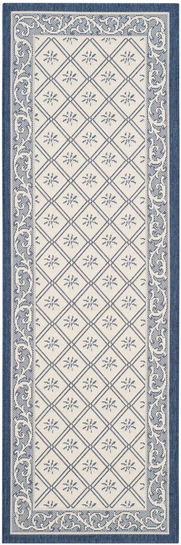 Safavieh Courtyard 2'-3" x 6'-7" Rug in Beige / Navy