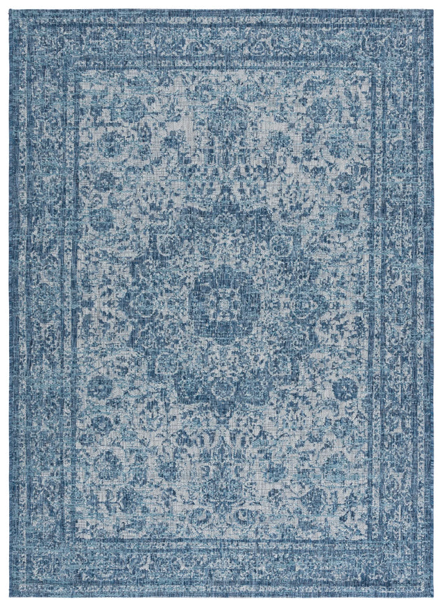 Safavieh Courtyard 5'-3" x 7'-7" Rug in Navy / Grey