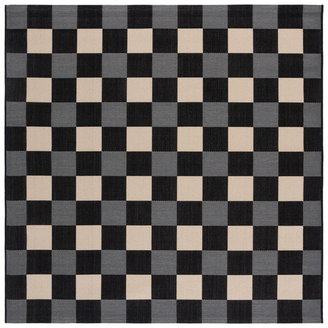 Safavieh Courtyard 6'-7" x 6'-7" Rug in Black / Beige