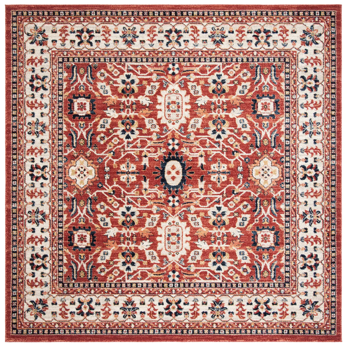 Safavieh Charleston 6'-7" x 6'-7" Rug in Red / Ivory