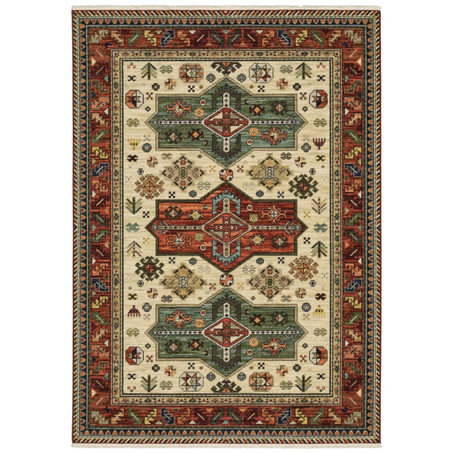 Oriental Weavers Lilihan 8022R Red/ Multi Rug - main flat